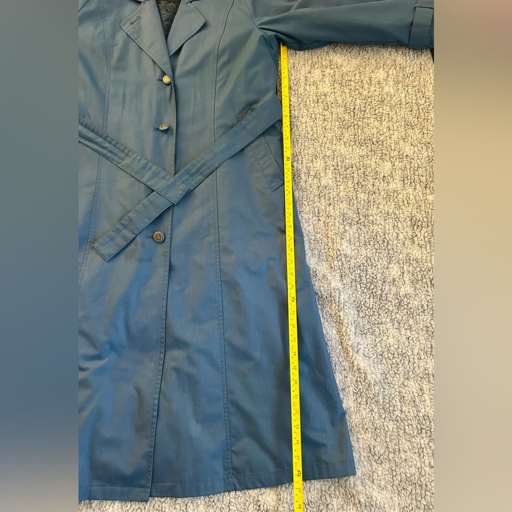 London Fog Vintage Blue Trench Rain Coat Womens Size 8 Regular - Picture 8 of 15